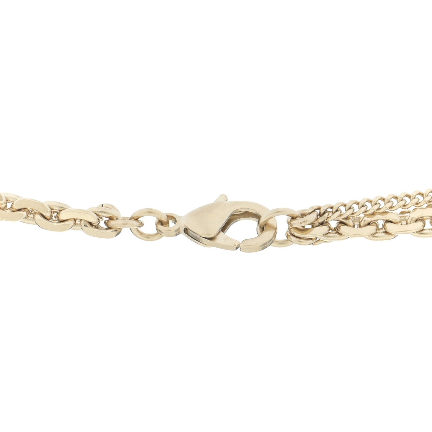Crystal CC Multi Strand Chain Necklace Gold