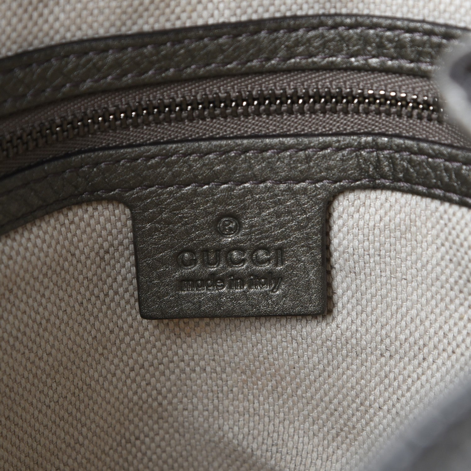 Gucci Metallic Pebbled Calfskin Medium Soho Chain Shoulder Bag Sasso 6 of 7
