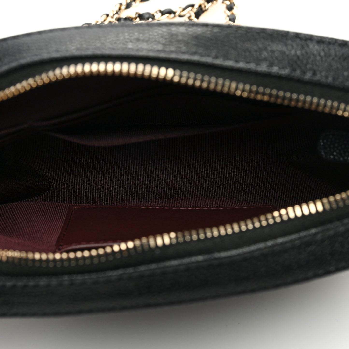 Caviar Quilted Vanity With Chain Black