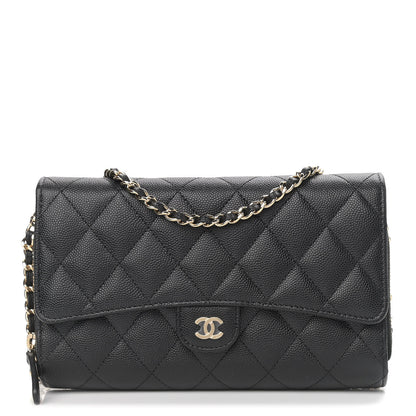 Chanel Caviar Quilted Phone Holder Wallet With Removable Chain Black 3 of 12