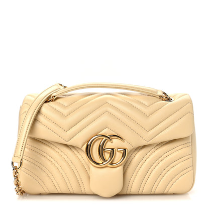 Gucci Lambskin Matelasse Medium GG Marmont Shoulder Bag Light Yellow 1 of 11