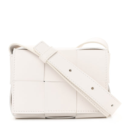 Bottega Veneta Lambskin Maxi Intrecciato Extra Mini Cassette Crossbody Bag White 1 of 12