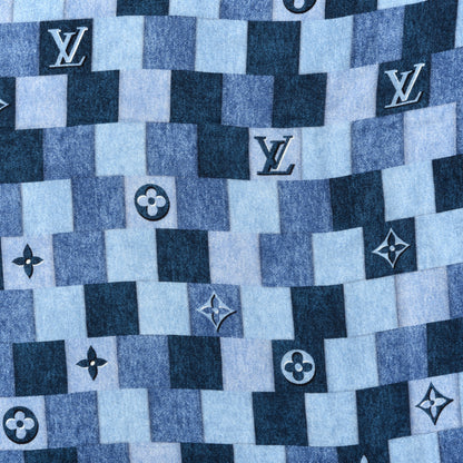 Louis Vuitton Monogram Denim Patchwork Shawl Blue 2 of 4