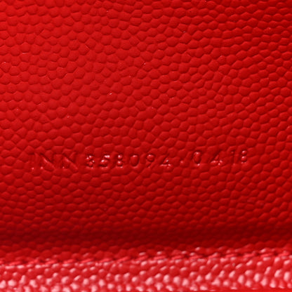 Saint Laurent Grain De Poudre Matelasse Chevron Monogram Zip Around Wallet Rouge Eros 8 of 9