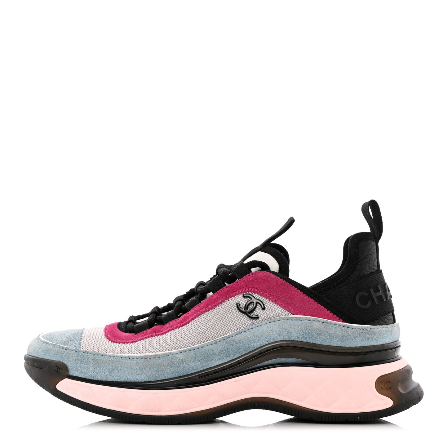 Fabric Suede CC Sneakers 37 Blue Beige Pink