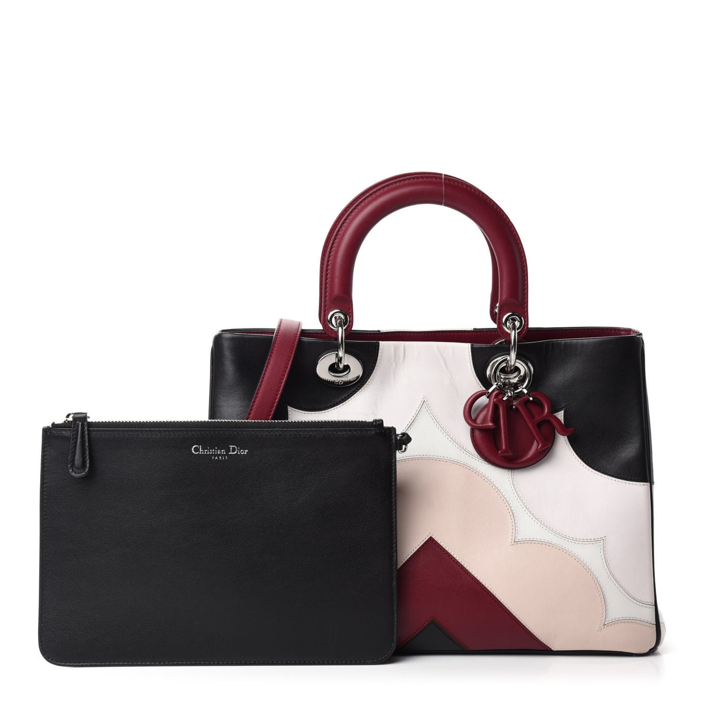 Smooth Calfskin Scalloped Medium Diorissimo Multicolor