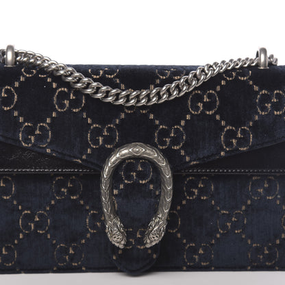 Gucci Velvet Skipper GG Monogram Small Dionysus Shoulder Bag Blue Beige Black 11 of 11
