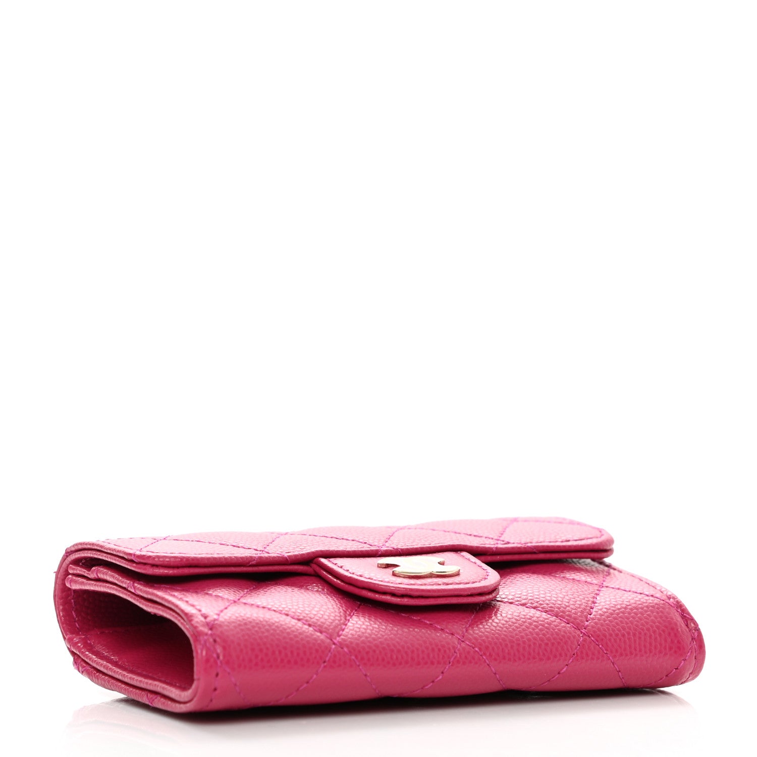 Chanel Caviar Quilted Flap Card Holder Wallet Pink 4 of 9
