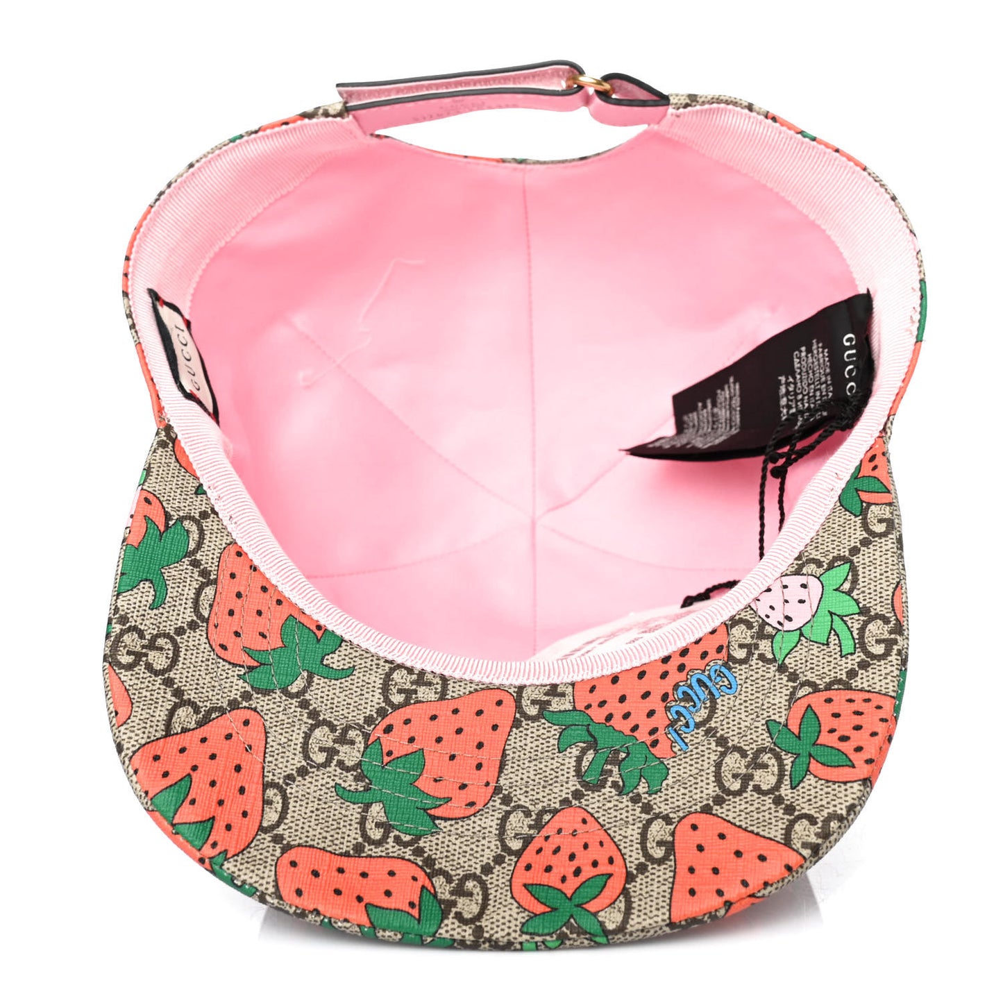 GG Supreme Monogram Strawberry Baseball Hat XL Beige