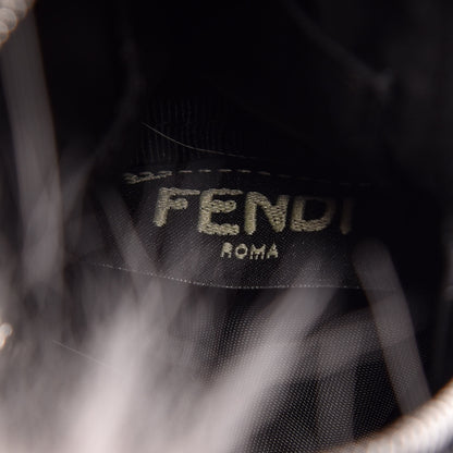 Fendi Nylon Shiny Nappa Nutria Fox Fur Monster Eyes Mini Backpack Charm Black Multicolor 6 of 6