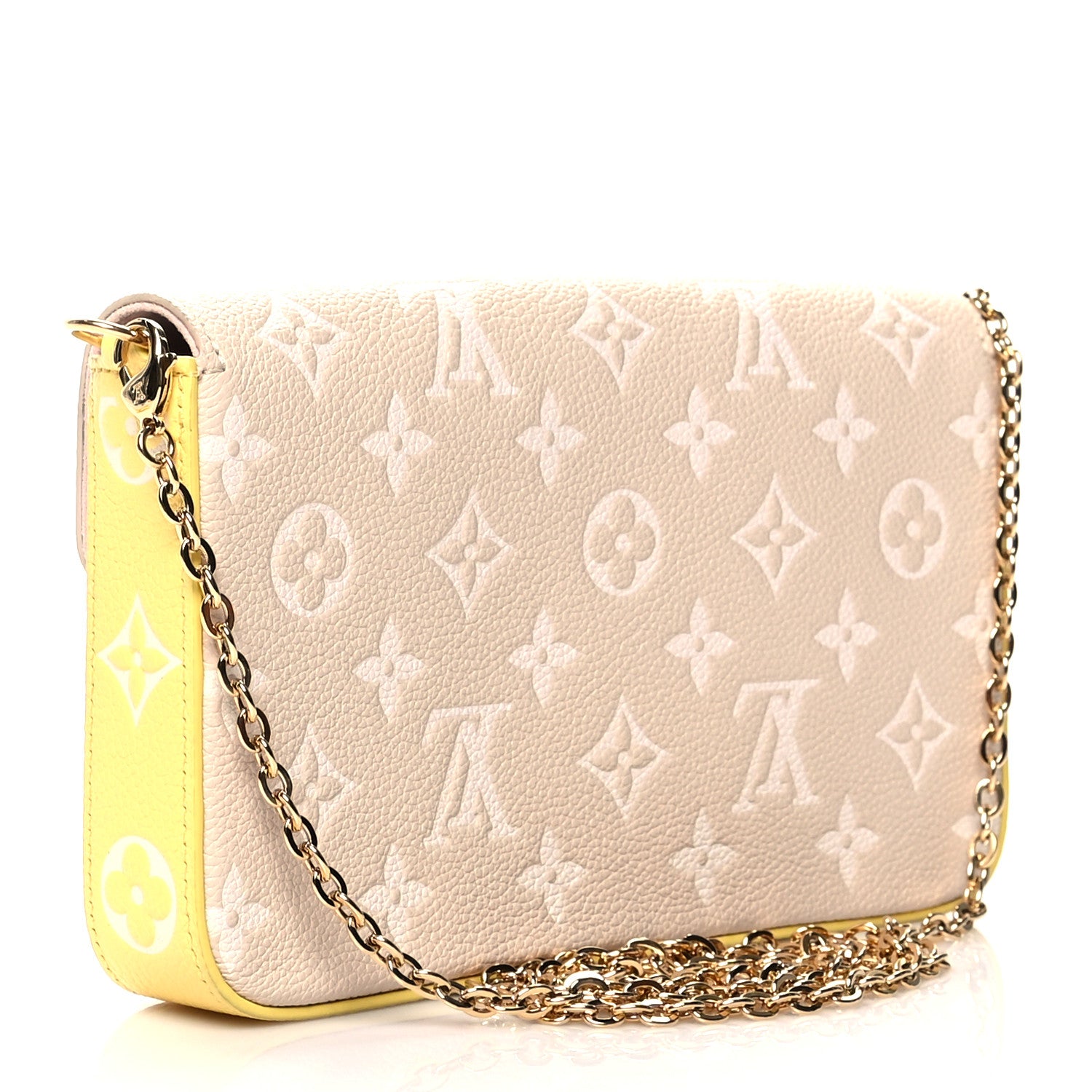 Louis Vuitton Empreinte Spring in the City Felicie Pochette Chain Wallet Pink Beige Yellow 4 of 11