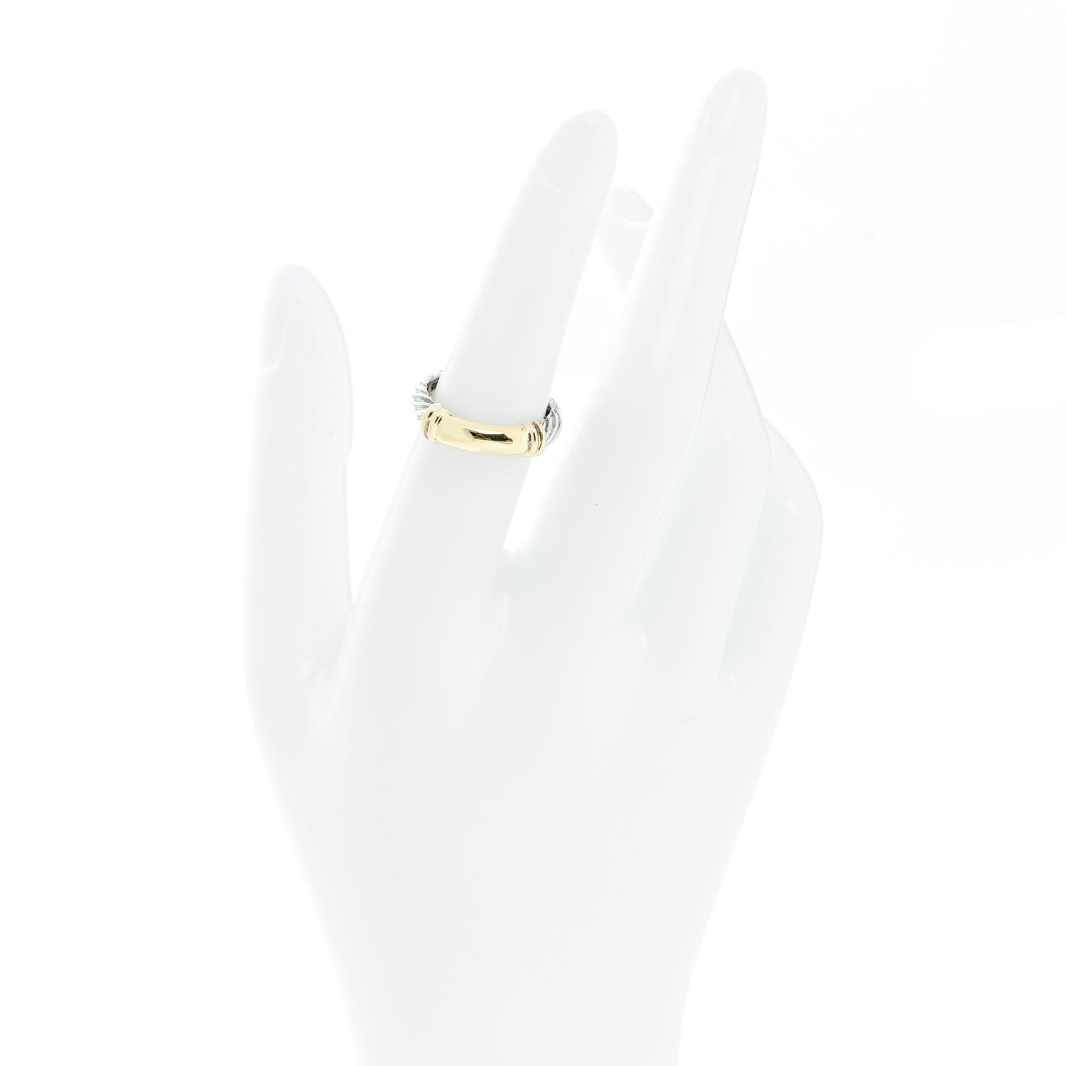 David Yurman Sterling Silver 14K Yellow Gold Metro Cable Ring 52 6 2 of 4