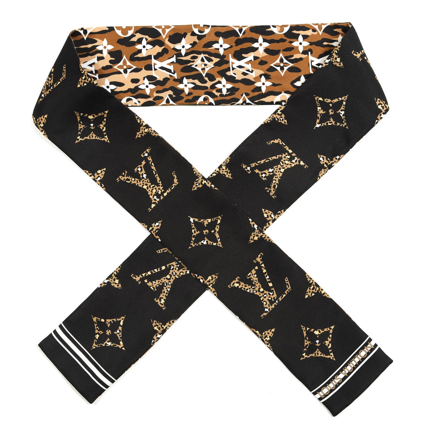 Silk Monogram Giant Jungle Bandeau Black