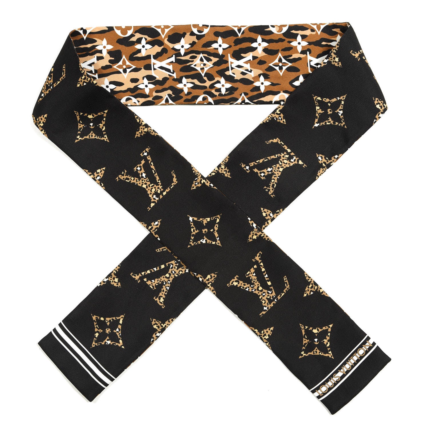 Louis Vuitton Silk Monogram Giant Jungle Bandeau Black 1 of 2