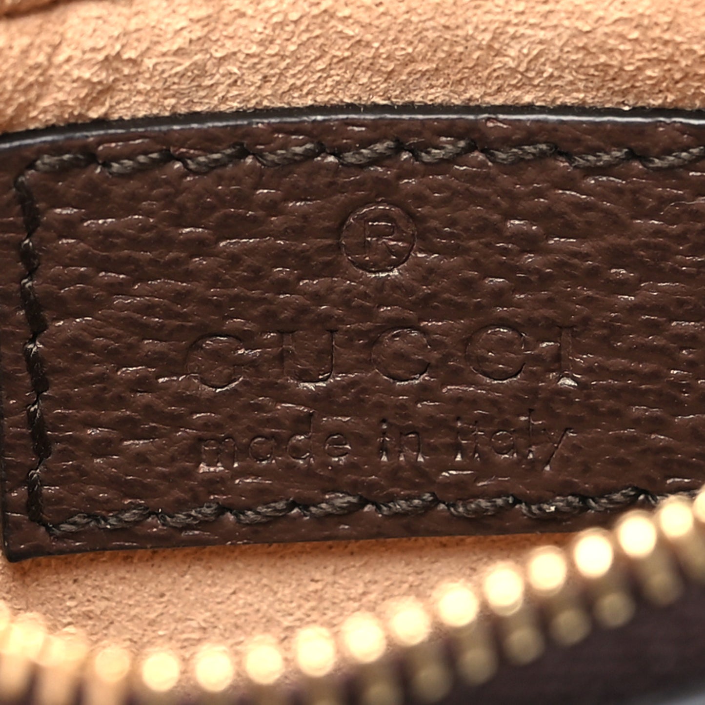 Monogram Jumbo GG Textured Dollar Calfskin Ophidia Key Case Camel Ebony New Acero