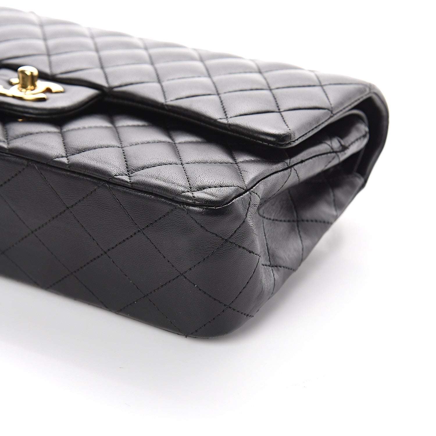 Chanel Lambskin Quilted Medium Double Flap Black 9 of 9