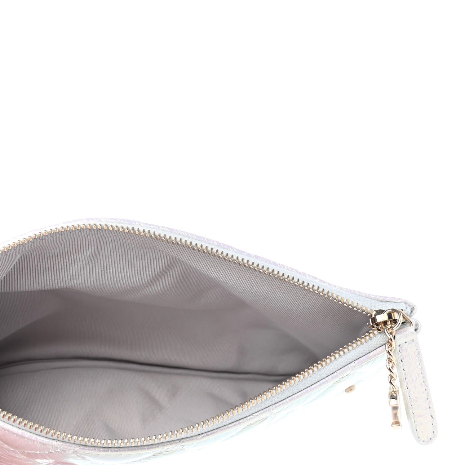 Chanel Iridescent Crumpled Calfskin Trio Cosmetic Case Blue Pink Ivory 8 of 13