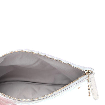 Chanel Iridescent Crumpled Calfskin Trio Cosmetic Case Blue Pink Ivory 8 of 13