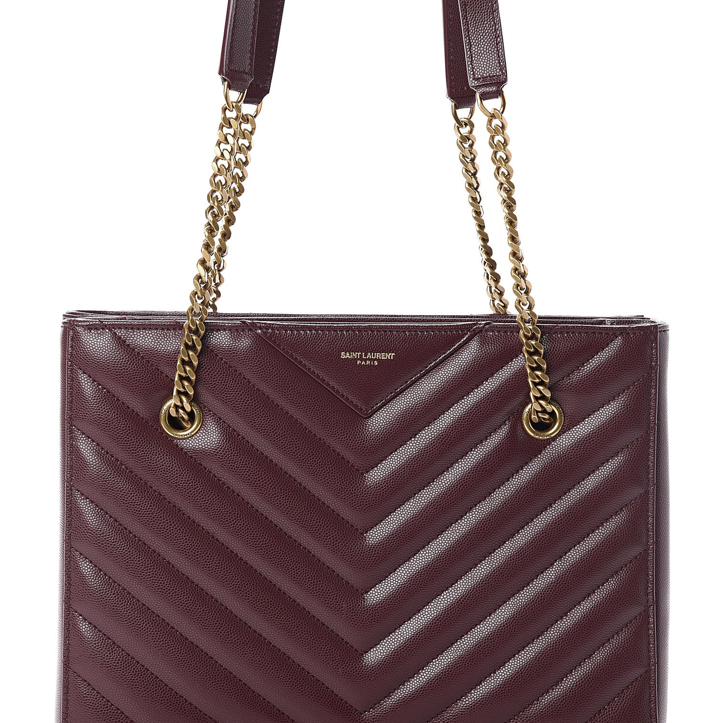 Grain de Poudre Matelasse Chevron Small Tribeca Shopping Bag Rouge Legoin