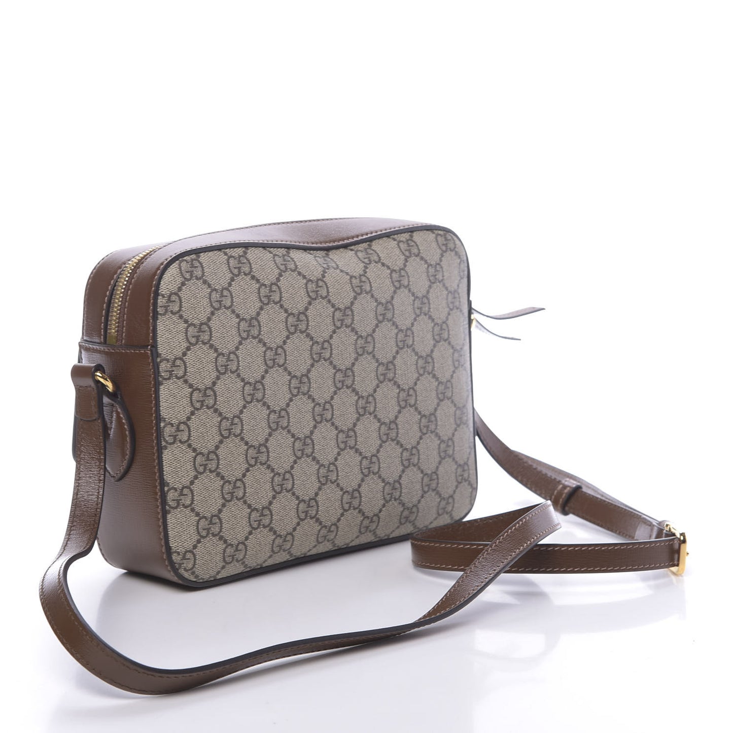 GG Supreme Monogram Small Horsebit 1955 Shoulder Bag Beige Brown Sugar