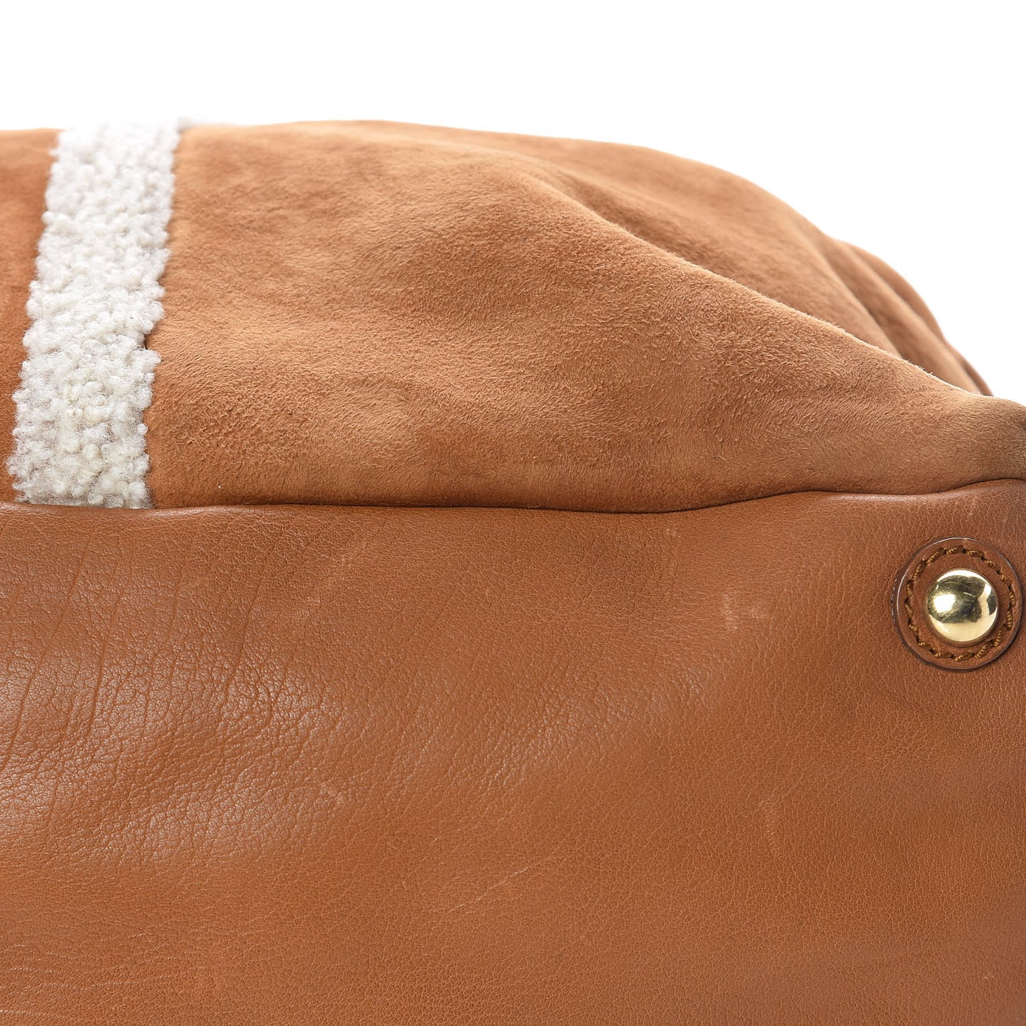 Suede Shearling Medium Easy Sac Tan