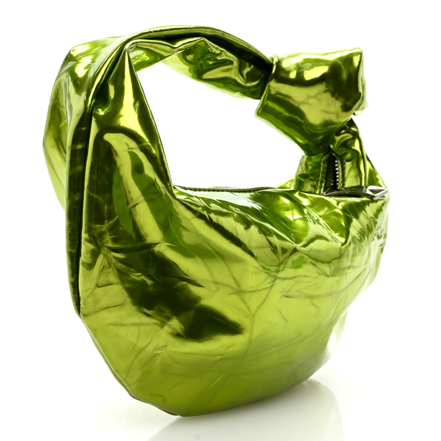 Bottega Veneta Metallic Crushed Calfskin Mini Jodie Chlorophyll 2 of 8
