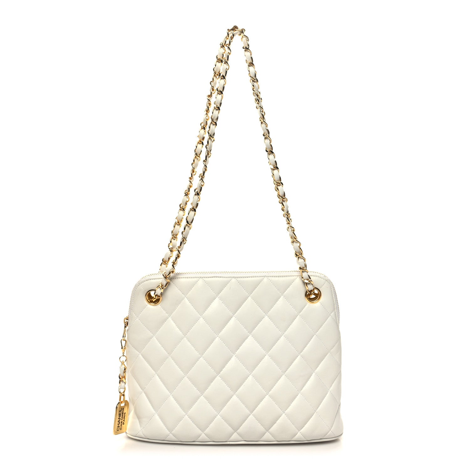 Chanel Lambskin Quilted CC Tote White 1 of 14