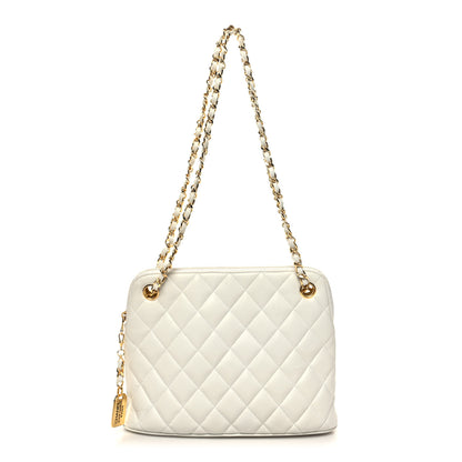 Chanel Lambskin Quilted CC Tote White 1 of 14