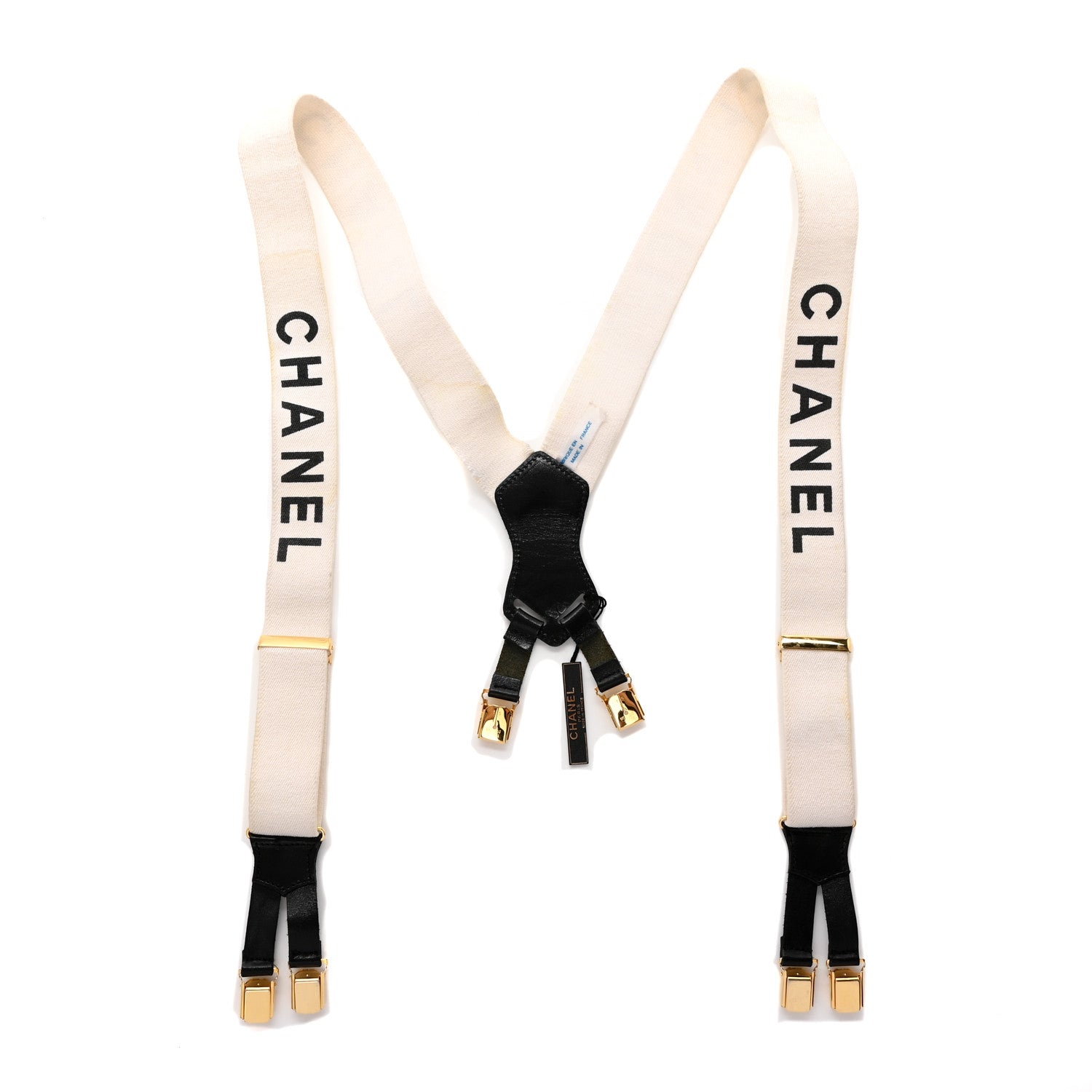 Chanel Logo Suspenders White 1 of 6