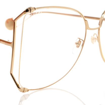 Gucci Metal Oversized Round Sunglasses GG0252S Gold 7 of 8