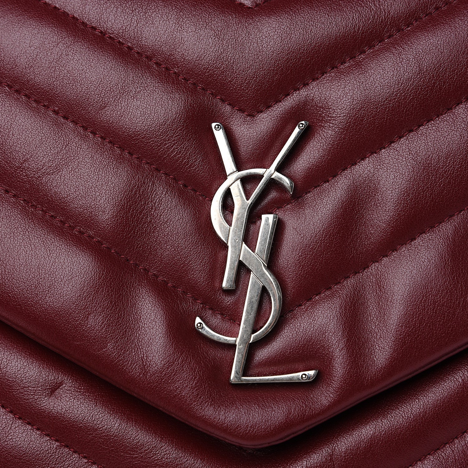 Saint Laurent Calfskin Y Quilted Monogram Medium Loulou Chain Satchel Palissandre 12 of 12