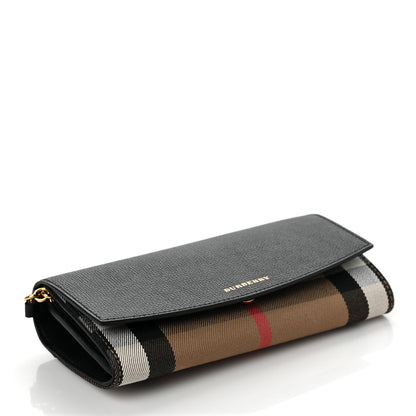 Burberry Grainy Calfskin House Check Henley Wallet On Chain Black 3 of 8
