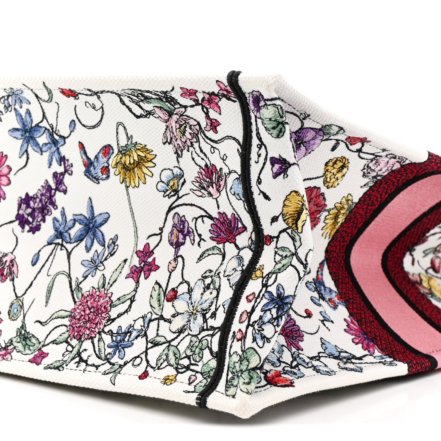 Christian Dior Canvas Embroidered Large Florilegio Book Tote White Multicolor 10 of 13