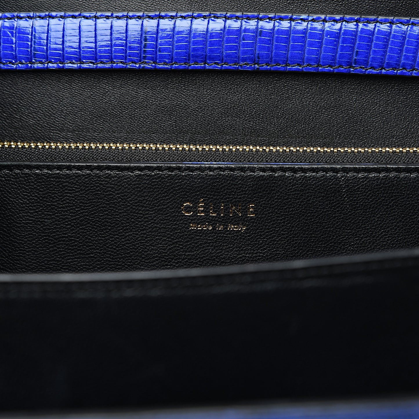 Lizard Medium Classic Box Flap Bag Indigo
