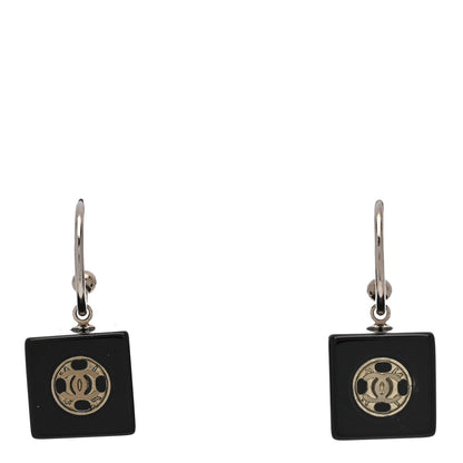 Chanel Resin Square CC Drop Earrings Black 1 of 6