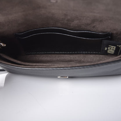 Fendi Nappa Rabbit Fox Fur Micro Buggie Baguette Black 5 of 13