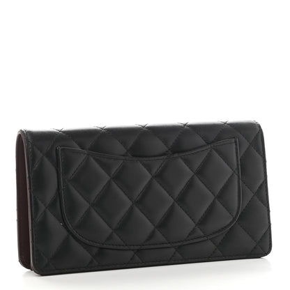 Chanel Lambskin Quilted Yen Wallet Black 3 of 9
