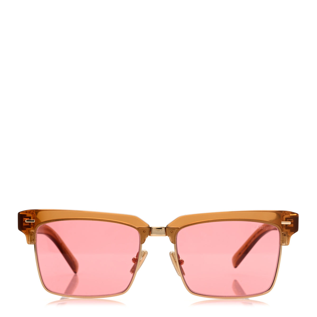 Miu Miu Acetate Metal Square Sunglasses SMU10Z Caramel Pink 2 of 6