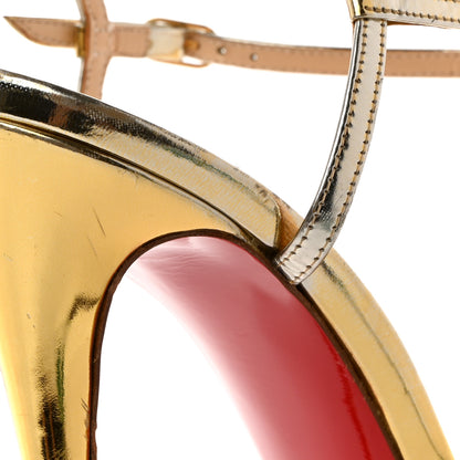 Christian Louboutin Metallic Laminato Botticella Alta 150 Platform Sandal 40 Gold 10 of 11