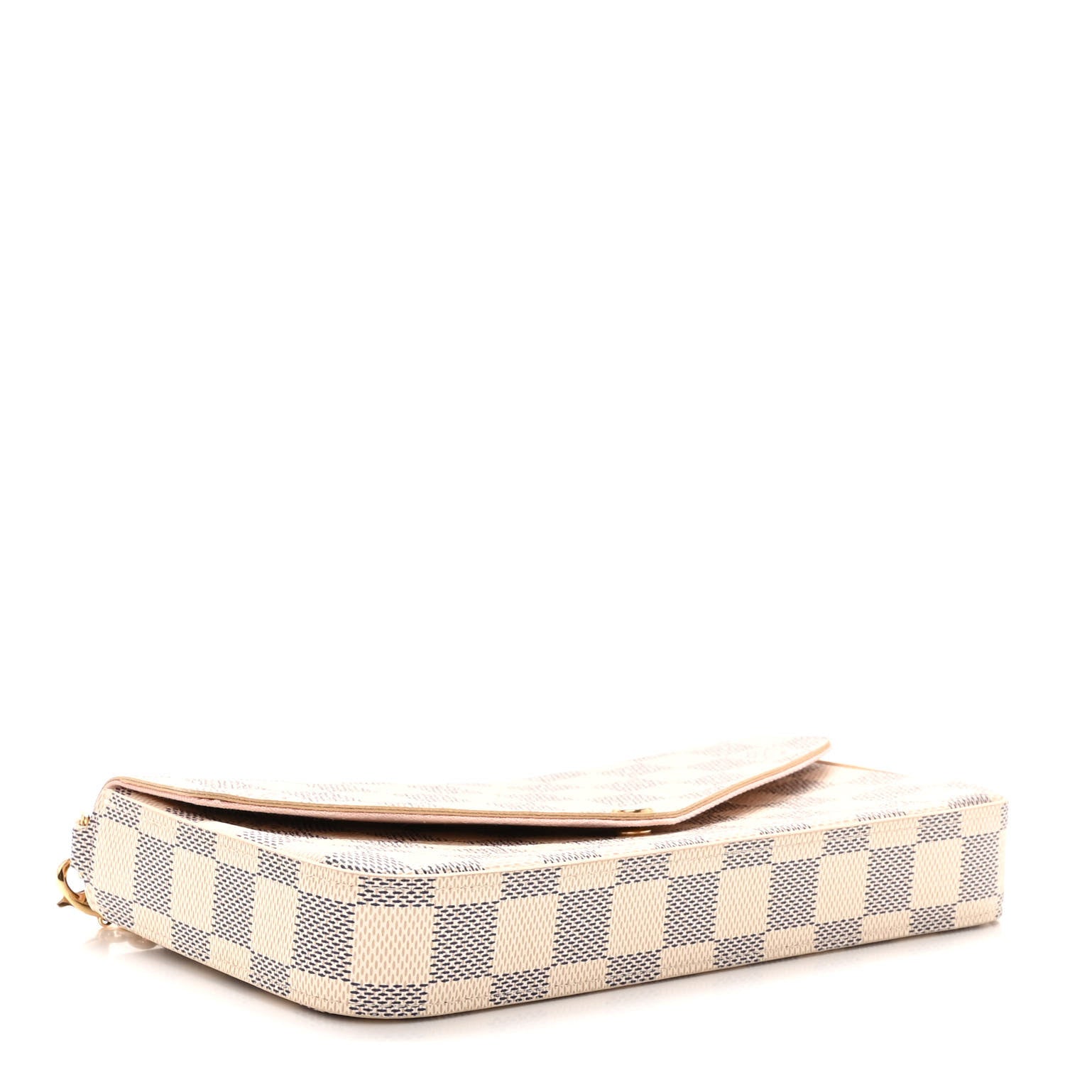Louis Vuitton Damier Azur Pochette Felicie Chain Wallet Rose Ballerine 4 of 10