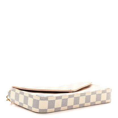 Louis Vuitton Damier Azur Pochette Felicie Chain Wallet Rose Ballerine 4 of 10