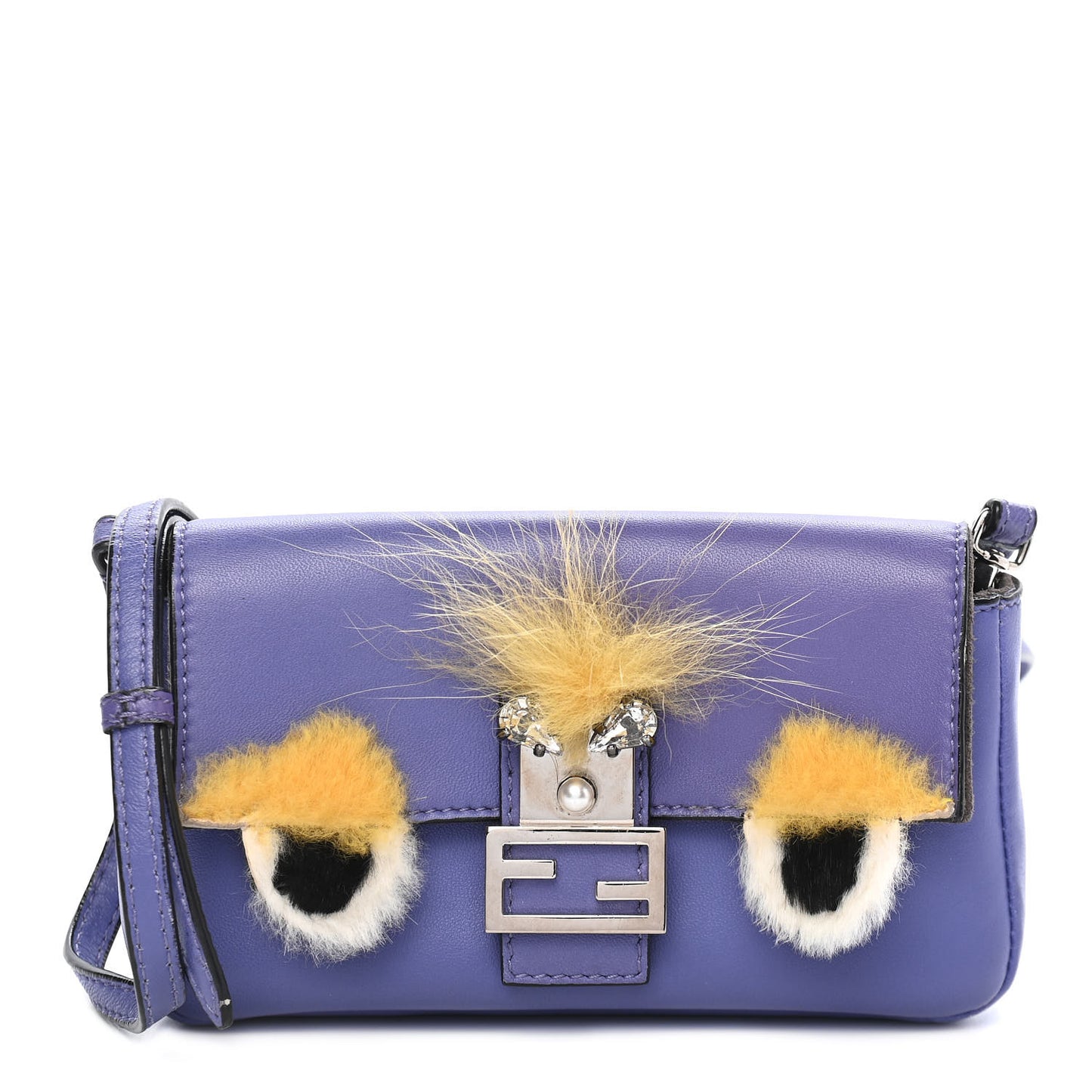 Nappa Rabbit Fox Fur Micro Buggie Baguette Cassis Giallo Multicolor