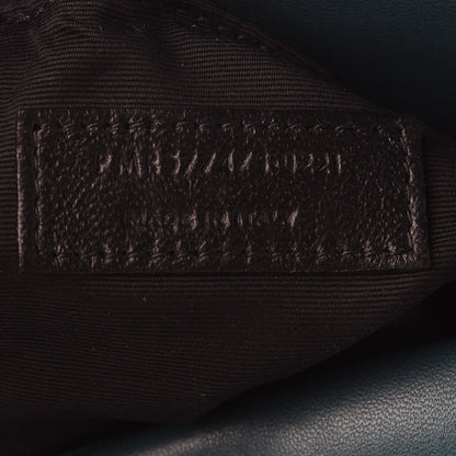 Saint Laurent Lambskin Quilted Medium Loulou Puffer Monogram Chain Satchel Vert Canard 6 of 8