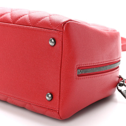 Chanel Caviar Quilted Small Coco Handle Bowling Bag Red 10 of 10