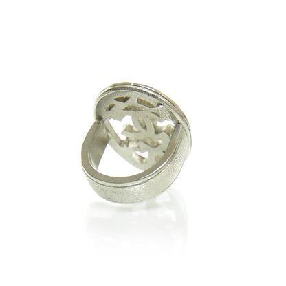 Chanel Crystal CC Ring Silver 6.5 5 of 5