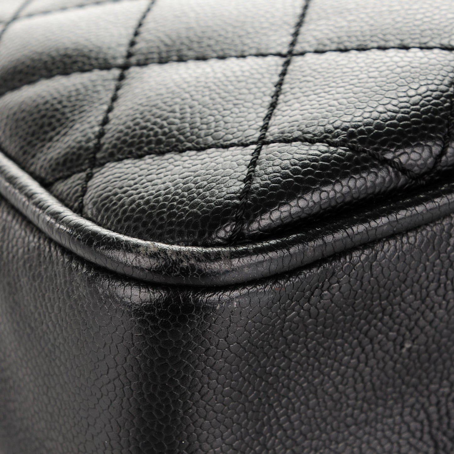 Caviar Quilted CC Hobo Black