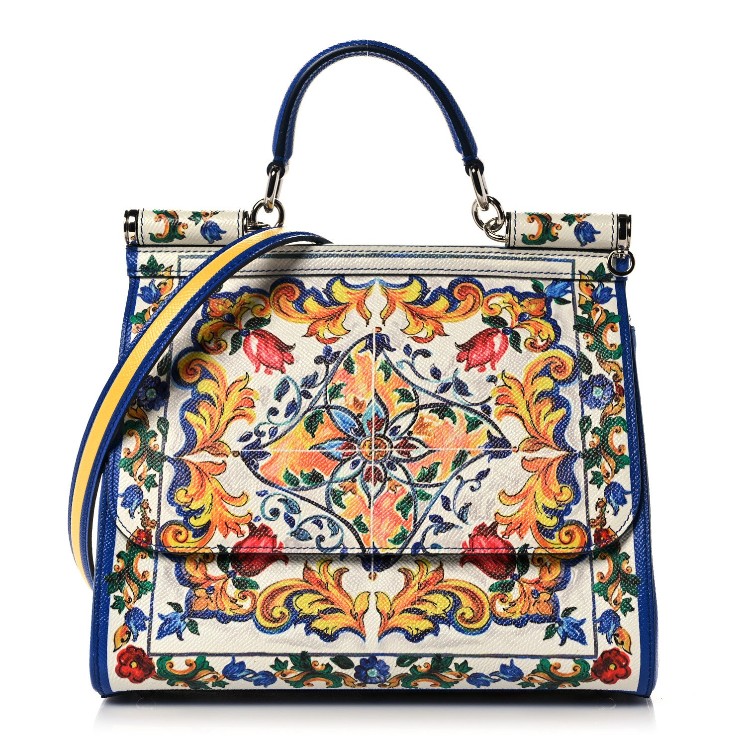 Dolce & Gabbana Dauphine Majolica Print Medium Miss Sicily Satchel Multicolor 1 of 11