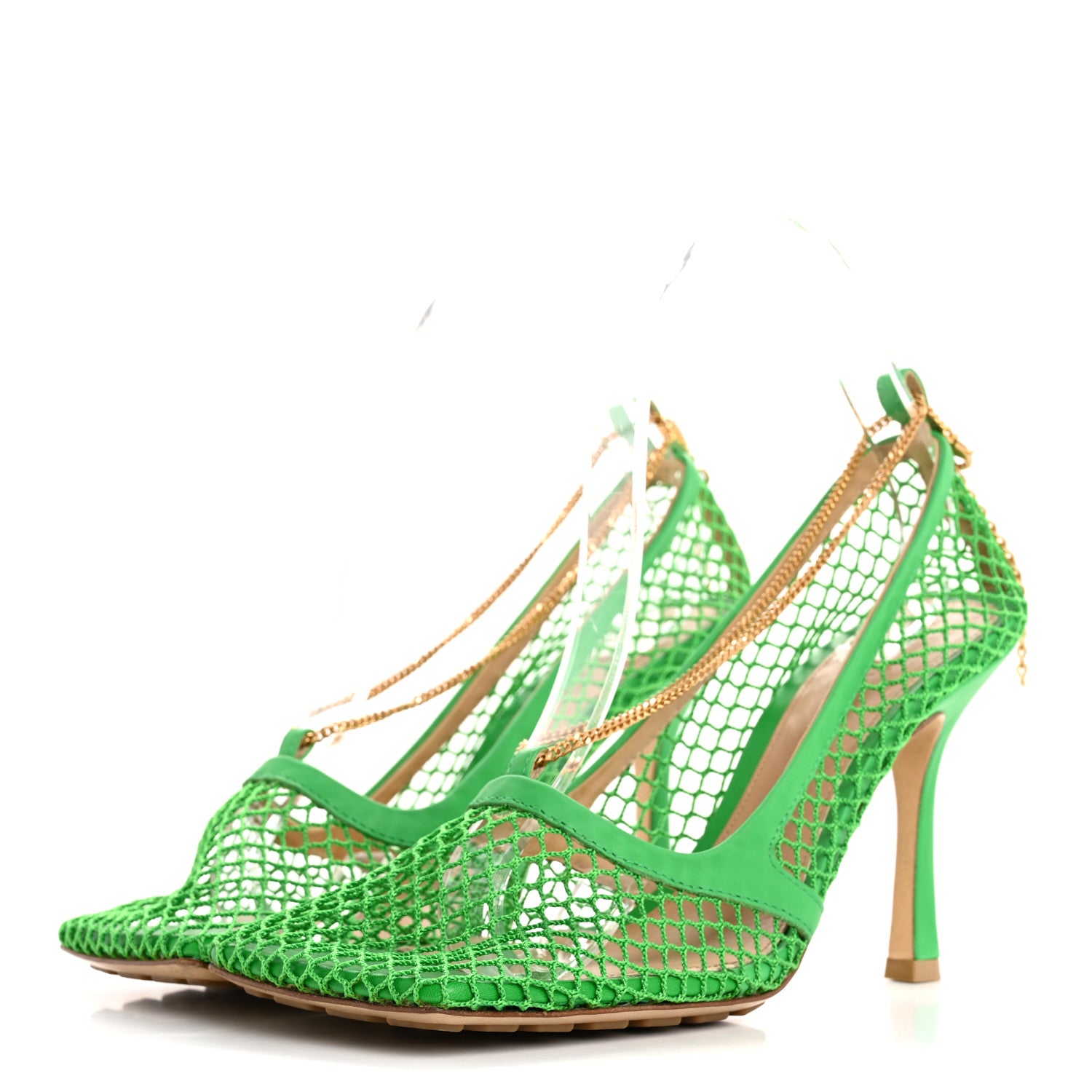 Bottega Veneta Mesh Nappa Stretch Ankle Tie 90mm Sandals 39 Grass 4 of 9