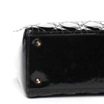 Christian Dior Patent Cannage Medium Lady Dior Black 5 of 8