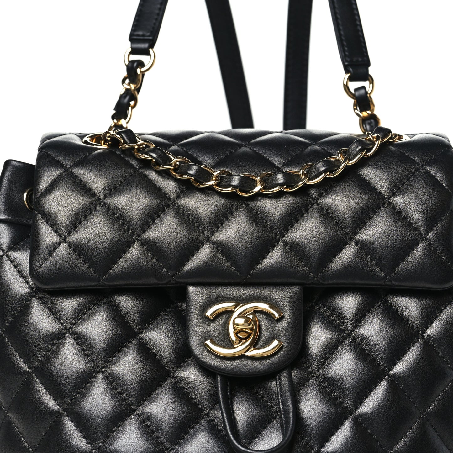 Calfskin Quilted Small Urban Spirit Backpack Black